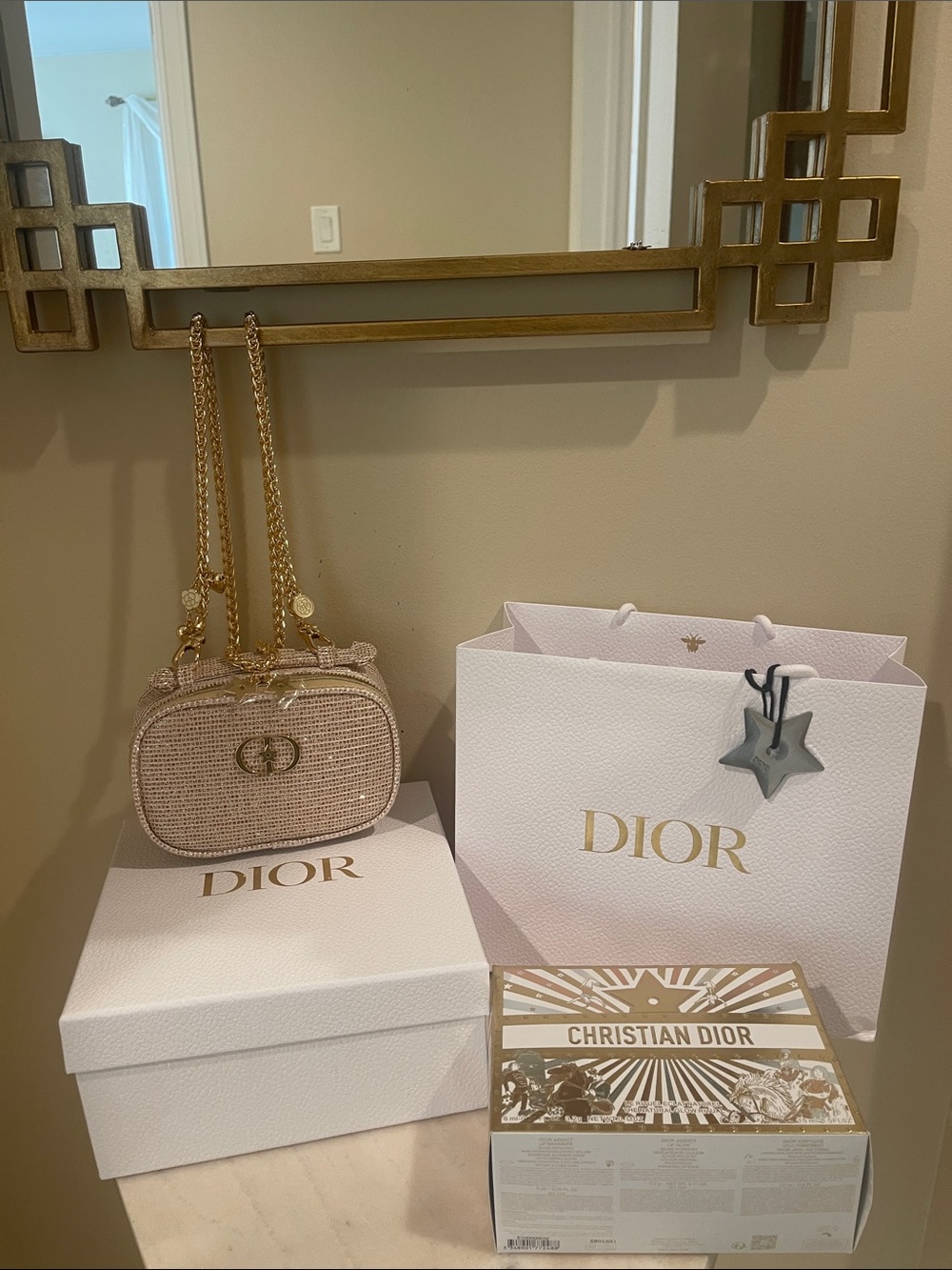 Dior Raffia Crossbody Embellished Bag in Beige with Gold Hardware - Picture 2 of 15